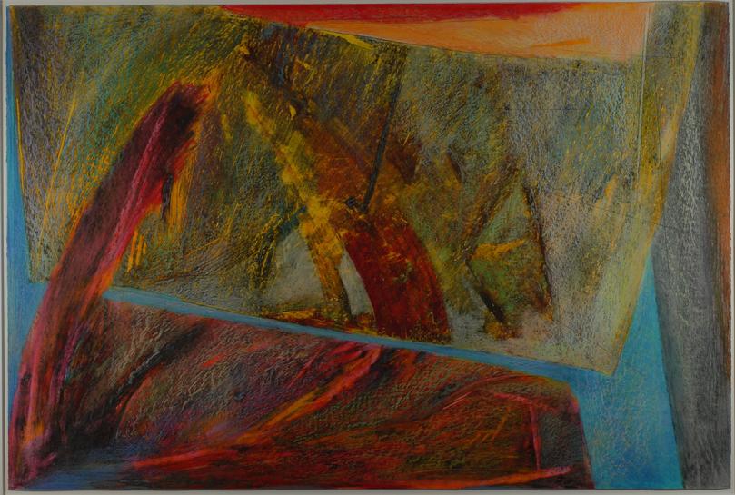 Herb Jackson, North Carolina artist, Davidson College, Art Director, acrylics, oil crayon, abstract.
